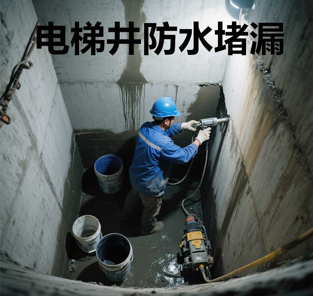 电梯井防水堵漏，金华地下室专业电梯井漏水维修公司